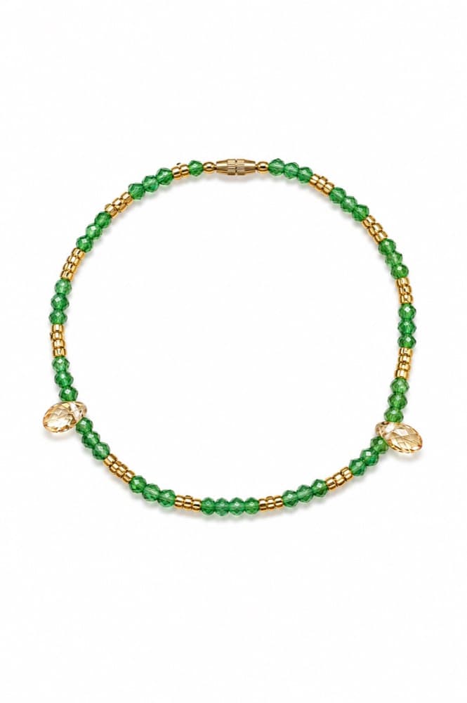 Emerald Anklet, handmade anklets by Star Beads