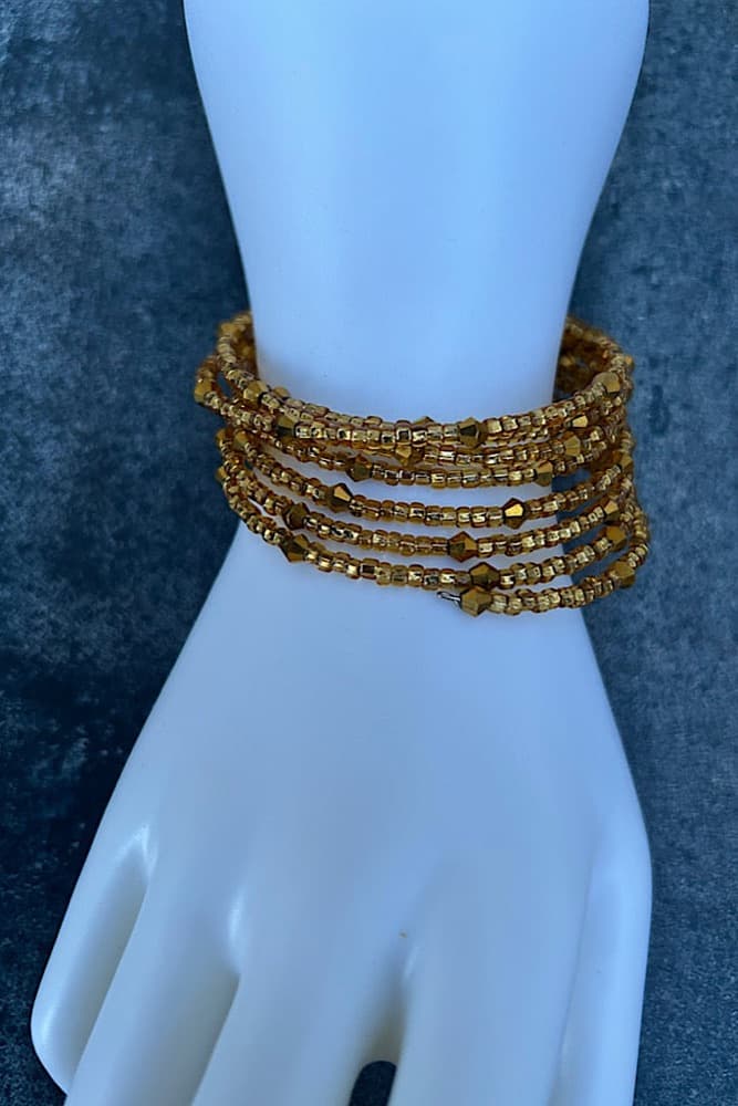 Bronze Memory Wrap, handmade bracelets by Star Beads