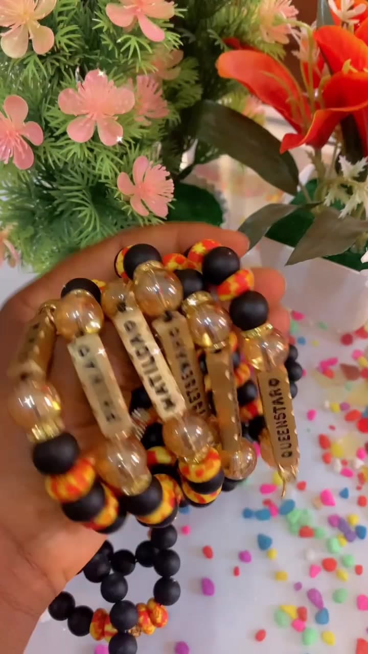 Name Bar Bead Bracelet, handmade bracelets by Star Beads