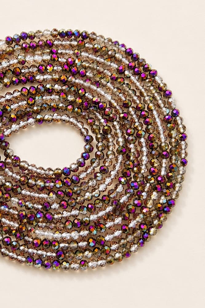 Plum & Gold Classic, handmade waist beads by Star Beads