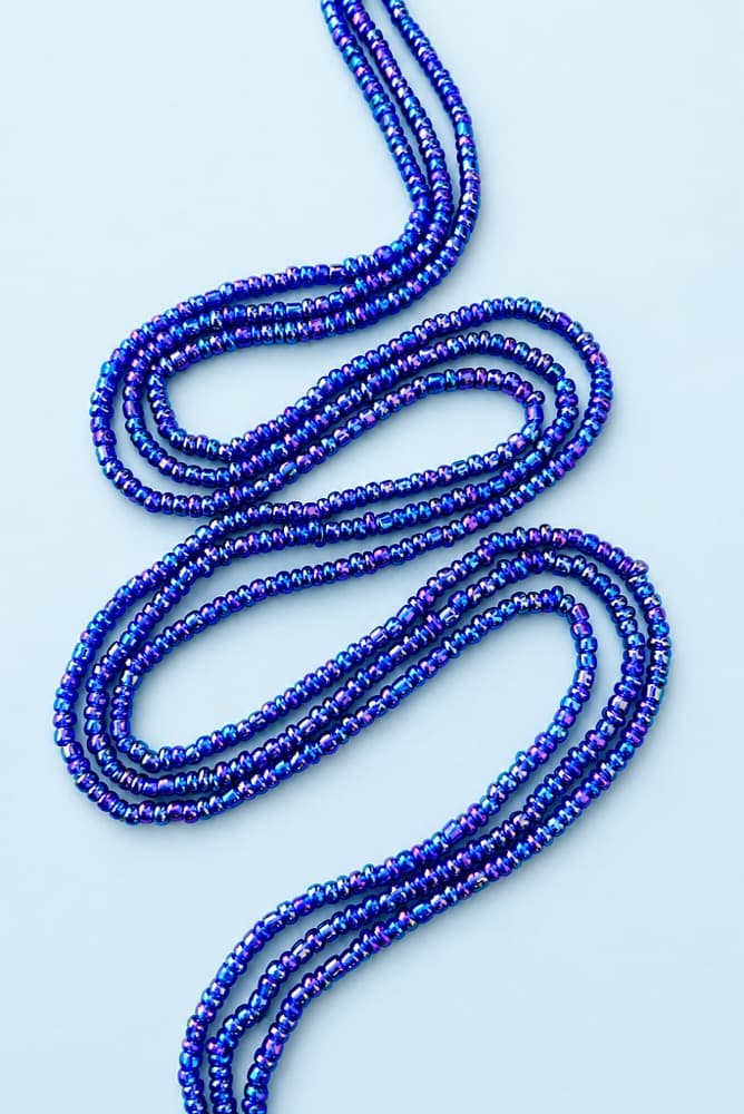 Cobalt Queen, handmade waist beads by Star Beads